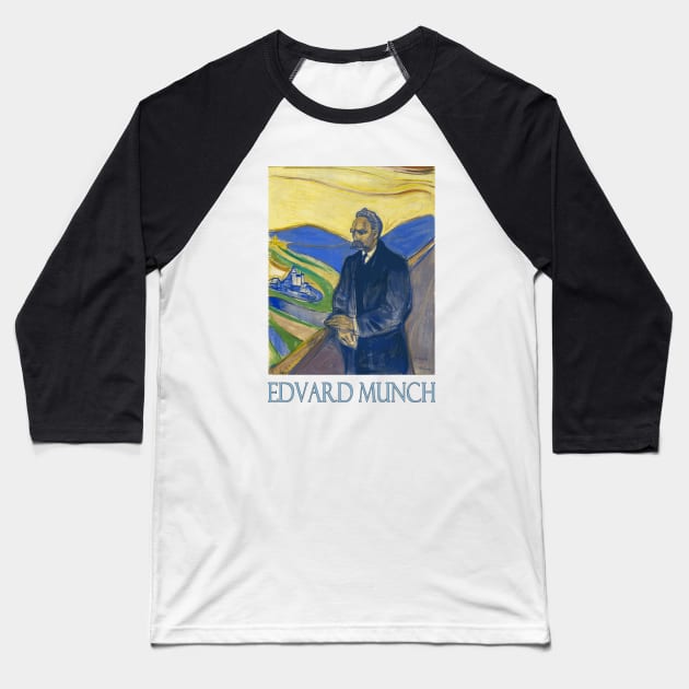 Portrait of Friederich Nietzsche by Edvard Munch Baseball T-Shirt by Naves